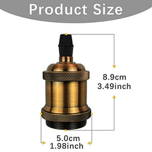 DiCUNO E27 Vintage Portalampada, Edison retro lampada a 4P, Brass