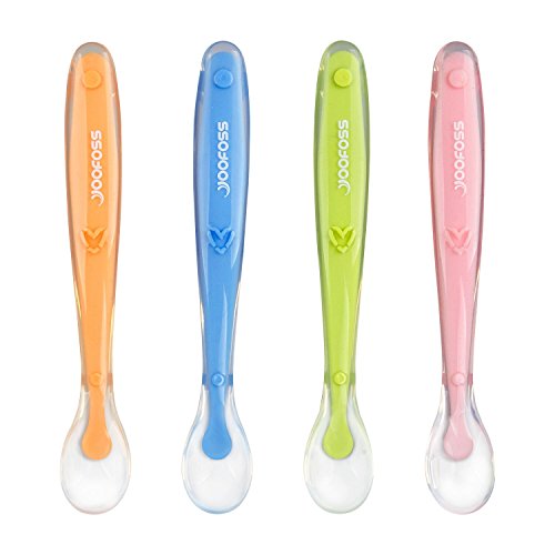 Cucchiaino Svezzamento Set 4 Silicone Neonato Cucchiai Manico... - Ilgrandebazar
