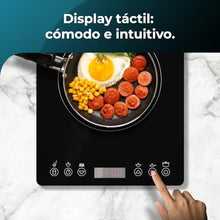 Carica l'immagine nel visualizzatore di Gallery, Cecotec Piastra di induzione portatile 1 Fuoco Full Magma Slim. 2000 W di potenza in 8 livelli, design in vetro ad alta resistenza, display touch, timer, facile pulizia