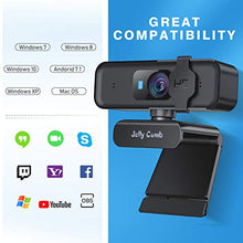 Carica l'immagine nel visualizzatore di Gallery, Webcam autofous HD 1080P con Microfono stereo, Jelly Comb Web camera USB Nero