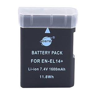 EN-EL14 - Batteria di ricambio DSTE (2 pezzi) e kit ricarica rapida LCD...