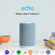 Carica l&#39;immagine nel visualizzatore di Gallery, Amazon Echo (3ª generazione) - Altoparlante intelligente Tessuto blu-grigio