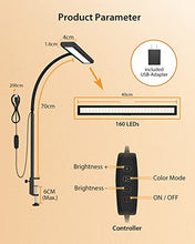 Carica l'immagine nel visualizzatore di Gallery, iFalarila [2024 Version 160 LED Lampada da Scrivania con Morsetto 30 Modalità, Più Luminoso Lampade da Tavolo 360° Flessibile Lampada da Lettura con Caricatore USB per Lavoro Studiare o Leggere-70CM