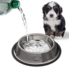 Carica l'immagine nel visualizzatore di Gallery, 3 Pezzi Ciotole Gatto, Piotola Cibo in Acciaio Inox Antiscivolo per...