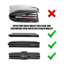 Carica l'immagine nel visualizzatore di Gallery, STEALTH Wallet - Porta carte di credito pop-up con Grigio Con Pelle Nera