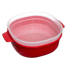 Carica l&#39;immagine nel visualizzatore di Gallery, Snips VAPORIERA per microonde - 4 lt 2 Tier Steamer 4L, Roso - Ilgrandebazar