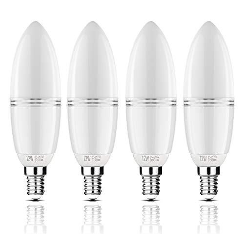 Yiizon LED E14 12W lampadine a candela, 100W equivalenti a Bianca Calda - Ilgrandebazar