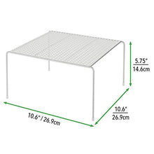 Carica l&#39;immagine nel visualizzatore di Gallery, mDesign Set da 2 mensole Porta Piatti impilabili per la Cucina Grigio Chiaro