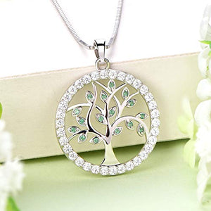 YL Collana per Donna in Argento 925 con Ciondolo e AAA Smeraldo Simulato - Ilgrandebazar