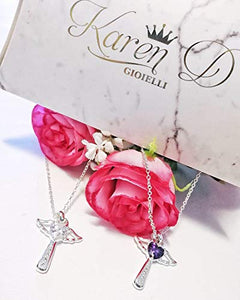 Collana Donna Argento 925 di Karen D Gioielli Ciondolo croce Zircone White - Ilgrandebazar