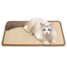 Carica l'immagine nel visualizzatore di Gallery, Fukumaru Tappetino tiragraffi per gatti, 40 x 30 cm, in sisal naturale, per gatti, orizzontale, protegge tappeti e divani, beige