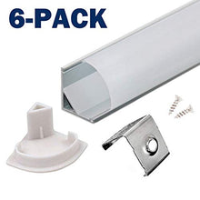 Carica l&#39;immagine nel visualizzatore di Gallery, Profili per Strisce LED 45° - 6x1MT Profilo Alluminio 6*1m - Ilgrandebazar