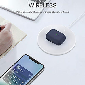 Miracase - Custodia protettiva in silicone per Airpods Pro, triplo Blu navy.