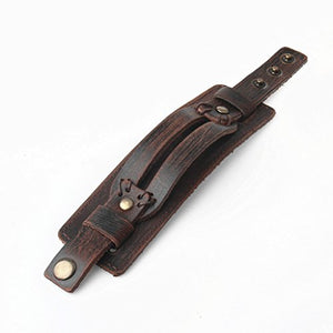MULBA Uomo d'Epoca in Pelle Marrone Braccialetto del Polsino, Cuoio Fascia... - Ilgrandebazar