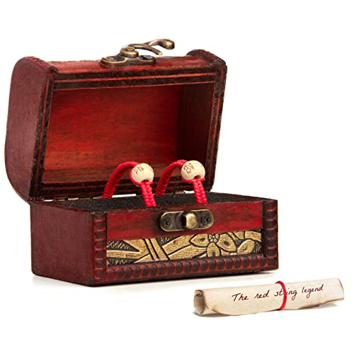 ELCORDONROJO Bracciali Coppia Filo Rosso del Destino, Idee Regalo Donna e Uomo, Fidanzato, Anniversario per Lui, Compleanno, San Valentino, Natale. (Filo Rosso del Destino)
