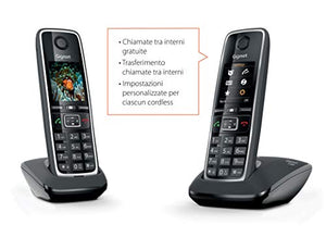 Gigaset C560 Duo - Due Telefoni Cordless per chiamate tra interni, Nero - Ilgrandebazar