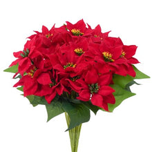 Carica l&#39;immagine nel visualizzatore di Gallery, YUAENFI 4 Pezzi Fiori di Natale Artificiali Fiori Artificiali Natalizi Rossi Stella di Natale Fiori Finti Natalizi per Decorazioni Ghirlanda Corona Centrotavola Negozio la Casa