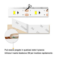 Carica l'immagine nel visualizzatore di Gallery, Fuutuu Luce LED da guardaroba 1.5M 60LED 3500K Bianco Caldo con sensore di...