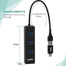 Carica l'immagine nel visualizzatore di Gallery, Atolla Adattatore USB Ethernet, Hub 3.0 in Alluminio 3 Porte USB...