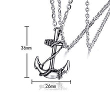 Carica l&#39;immagine nel visualizzatore di Gallery, CAILI 2 pack Collana da Uomo, Pendente con Ancora in Acciaio Inossidabile,... - Ilgrandebazar