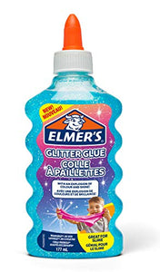 ELMER’S Colla Glitterata, Lavabile e Adatta ai Bambini, Ottima 177 ml, Blu - Ilgrandebazar