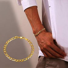 Carica l&#39;immagine nel visualizzatore di Gallery, PROSTEEL Uomo Bracciale Catena Figaro Semplice in Acciaio 6 Mm - Oro - Ilgrandebazar