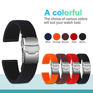 Ullchro Cinturini Orologi Impermeabile Bracciale Donna 22mm, Nero - Ilgrandebazar