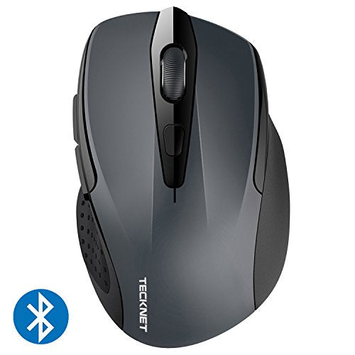 TECKNET Mouse Bluetooth Wireless per Windows e Mac, 2600DPI, Grey