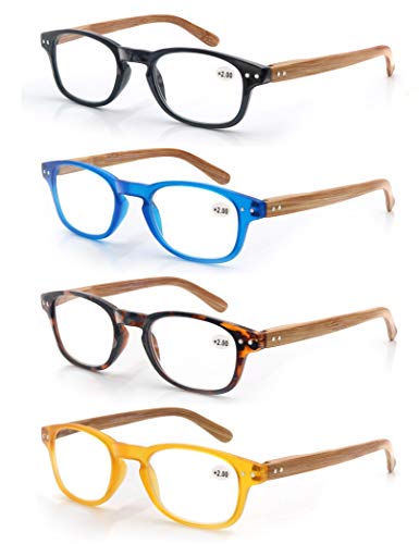 MODFANS Confezione da 4 occhiali lettura 1.5 per +1.50, Colori Misti - Ilgrandebazar