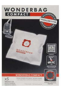 Rowenta WB305120 Set 5 Sacchi Wonderbag Compact Universali per Aspirapolvere