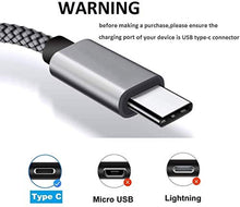 Carica l'immagine nel visualizzatore di Gallery, Cavo USB Tipo C (2+1.5+1)M C 3Pezzi Ricarica Rapida Cavo...