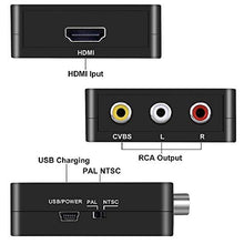 Carica l'immagine nel visualizzatore di Gallery, Convertitore da HDMI a AV, Asbter a RCA AV/CVSB L/R Video 1080P Nero - Ilgrandebazar