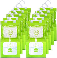 Carica l'immagine nel visualizzatore di Gallery, Czemo 10 PCS Sacchetti Assorbi Umidità da Appendere Assorbono,Sacchetti per Deumidificatore Il Peso di Ogni Confezione è di 90g Adatto per Antimuffa e Resistente all'umidità in Armadi Bagni, Verde