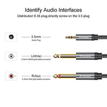 Carica l'immagine nel visualizzatore di Gallery, Cavo Jack Mono 3.5 a 6.3 2M, POSUGEAR Nylon intrecciato 3.5mm Maschio a 2m