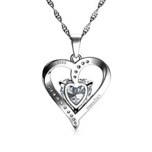 Carica l&#39;immagine nel visualizzatore di Gallery, DEPHINI - Collana a forma di cuore bianco - in argento Sterling 925 - con... - Ilgrandebazar
