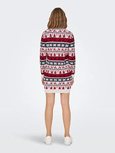 Carica l'immagine nel visualizzatore di Gallery, ONLY Women's ONLXMAS Comfy Deer L/S KNT Dress, Cloud Dancer/Pattern:W.Night Sky/Chilli Pepper, S (3er Pack)