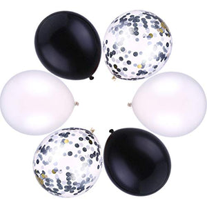 Jovitec 30 Pezzi 12 Pollici Palloncini in Lattice di Bianco E Nero - Ilgrandebazar