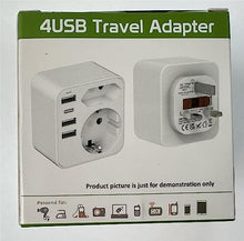 Carica l&#39;immagine nel visualizzatore di Gallery, Adattatore Presa Inglese, Redagod Adattatore Spina Inglese,a Spina Italiana con 3 USB e 1 USB C(3.4A,17W) Adattatore UK con 2 Prese per Gran Bretagna/Qatar/Irlanda/Gambia,Presa Inglese 3250W