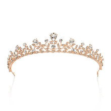 Carica l&#39;immagine nel visualizzatore di Gallery, SWEETV Frizzante Cristallo Principessa Tiara Spettacolo Matrimonio Oro Rosa - Ilgrandebazar