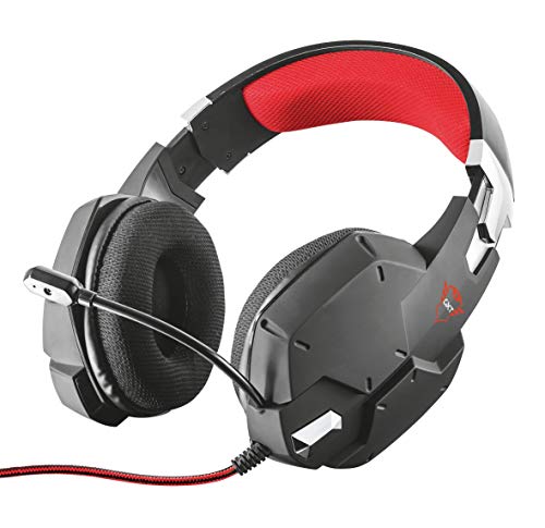 Trust Cuffie Gaming GXT 322 Carus, con Microfono Flessibile, Controllo Nero