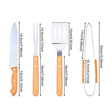 Carica l&#39;immagine nel visualizzatore di Gallery, EKKONG 4 Pezzi Set Utensili Barbecue, Accessori Barbecue in Acciaio 4pcs