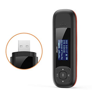 AGPTEK - Lettore MP3 Bluetooth, 16 GB, con funzione orologio USB Noir U3