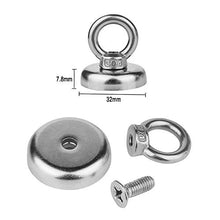 Carica l&#39;immagine nel visualizzatore di Gallery, Magneti al Neodimio da Pesca N52 Super Strong Magnet con N32mm(32KG) - Ilgrandebazar