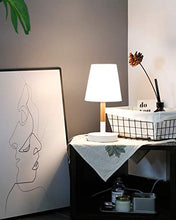 Carica l'immagine nel visualizzatore di Gallery, Tomons (Pacco da 2) Lampada comodino con paralume in tela, Bianco - Ilgrandebazar