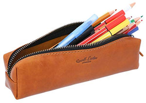 Astuccio Gusti Pelle studio Addison portapenne in vera pelle Marrone Chiaro
