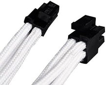 Carica l'immagine nel visualizzatore di Gallery, SilverStone SST-PP07-EPS8W - cavo estensione sleevato EPS 8pin a EPS/ATX 4+4pin, 30cm, bianco