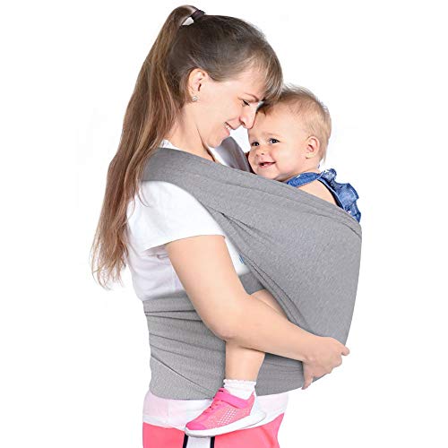 Lictin Fascia Porta Bambino - Bebè Elastica, Baby Wrap, Grigio