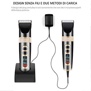 Tagliacapelli Elettrico Professionale Lama in Ceramica e Titanio 5 Misure... - Ilgrandebazar