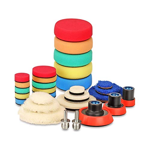 SPTA 29 Pezzi 25mm/50mm/80mm Lucidatura Spugne di Cera 29pcs Polishing Pads - Ilgrandebazar