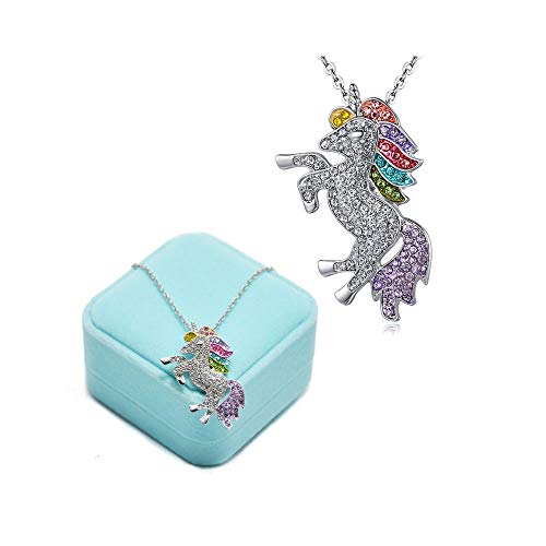 Collana Pendente con Unicorno Fashion Rainbow Crystal Ciondolo Fascino... - Ilgrandebazar